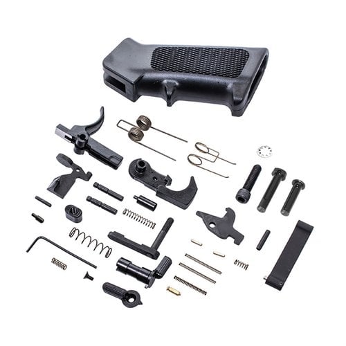 Ce kit complet AR-15 contient toutes les pièces internes nécessaires pour assembler ou reconstruire un lower receiver, avec des composants de haute qualité pour une opération fluide.