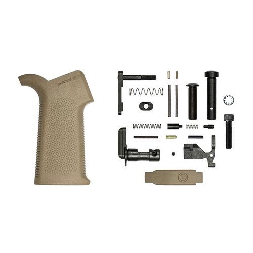 Le kit de pièces AR-15 MOE SL d'Aero Precision inclut tout ce qu'il te faut pour assembler un lower receiver, avec une poignée et un garde de détente Magpul.