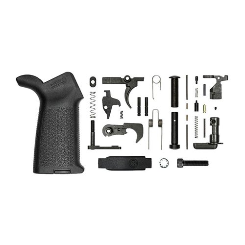 Le kit de pièces AR-15 d'Aero Precision avec poignée Magpul MOE te permet d'assembler facilement ton lower receiver avec des composants de qualité mil-spec.