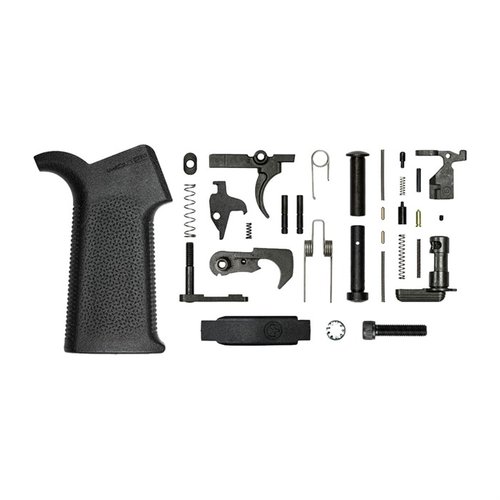 Le kit de pièces inférieures AR-15 d'Aero Precision avec la poignée Magpul MOE SL offre tout le nécessaire pour assembler ton lower receiver avec fiabilité et style.