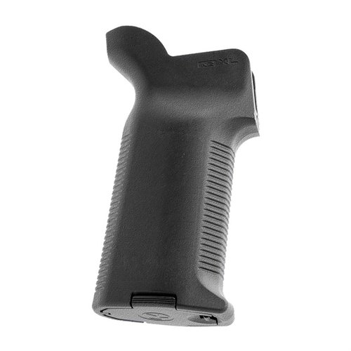 Le grip Magpul K2-XL, 25% plus grand, offre confort et contrôle pour les grandes mains, avec des projections en trapèze pour une meilleure adhérence.