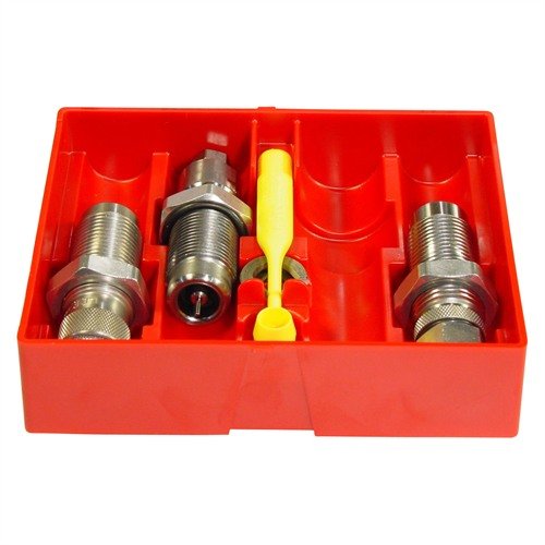 Le set de dies en carbure 454 Casull de LEE PRECISION inclut tout ce qu'il te faut : die de redimensionnement, die de chargement, et plus, sans lubrifiant !