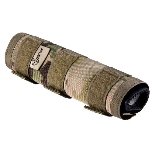 Le HTP Suppressor Cover de Cole-Tac résiste à des températures jusqu'à 3000°F, avec des sangles BOA, des boucles métalliques et une construction en Cordura 1000 Denier.