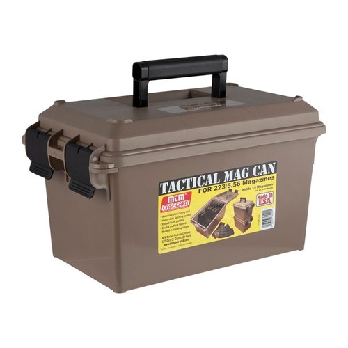 Les TACTICAL RIFLE MAGAZINE CANS de MTM CASE-GARD te permettent de stocker jusqu'à 15 chargeurs 223/5.56 en toute sécurité avec un design empilable.