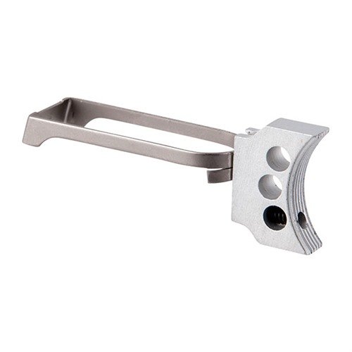 Le 1911 3-HOLE TRIGGER de Fusion est un déclencheur léger et ajustable, parfait pour le combat ou la compétition, avec une finition argentée élégante.