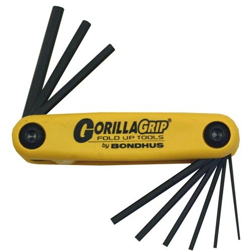 Les ensembles de clés repliables Bondhus Gorilla Grip® sont compacts, durables et ergonomiques, parfaits pour l'entretien des armes à feu et faciles à transporter.