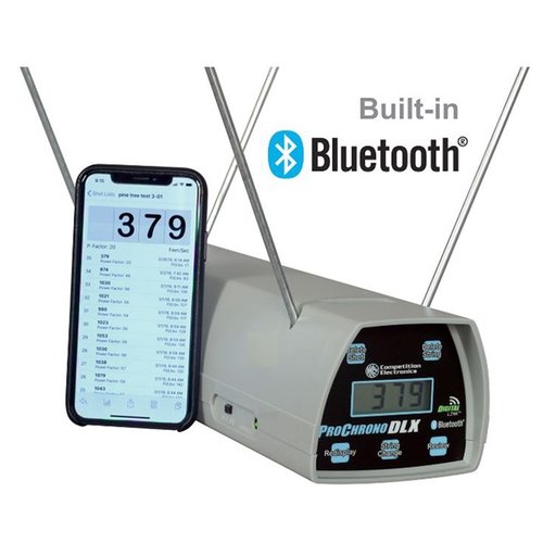 Le ProChrono DLX avec Bluetooth offre une précision de +/- 0,5 %, jusqu'à 99 coups par série et fonctionne plus de 20 heures sur batterie 9V.