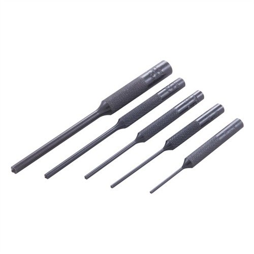 Les ROLL PIN PUNCHES AR-15 de Brownells sont robustes, avec des pointes sphériques pour un alignement précis et des manches striés pour une meilleure prise.