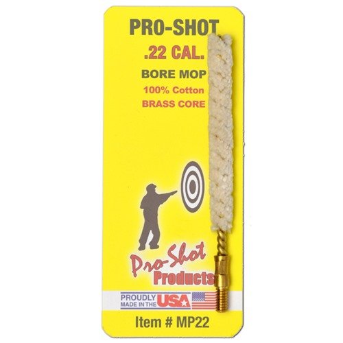 .22 CALIBER MOP de PRO SHOT PRODUCTS, INC est parfait pour nettoyer ton arme avec efficacité, garantissant performance et longévité grâce à sa conception de qualité.