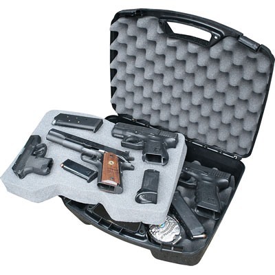 Le MTM 4 Pistol Handgun Case protège jusqu'à 4 pistolets de 8,5 pouces avec un rembourrage efficace et un design compact pour un transport facile.