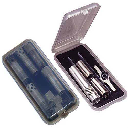 Le MTM Choke Tube Case te permet de ranger jusqu'à 9 Regular Chokes ou 3 Extended Chokes, idéal pour garder ton équipement organisé et protégé.