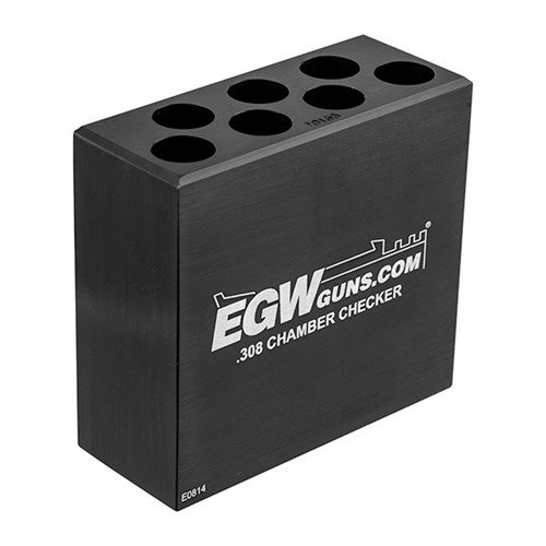 Les 7-HOLE CHAMBER CHECKERS d'EGW en aluminium 6061 T6 t'assurent que tes munitions sont conformes, évitant ainsi les problèmes de chargement et de tir.