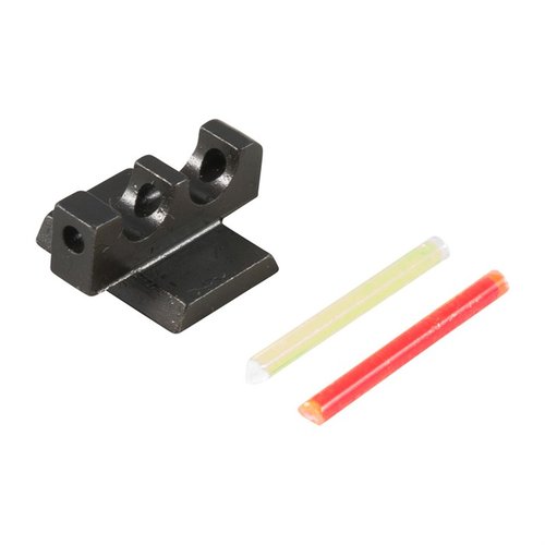 Le FIBER OPTIC 60° FRONT SIGHT d'EGW offre un insert interchangeable rouge ou vert qui améliore la visibilité, accélère la visée et s'adapte à plusieurs hauteurs.
