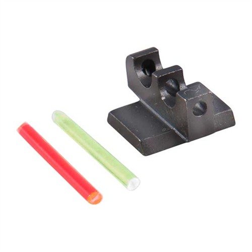 Le FIBER OPTIC 65° SIGHT d'EGW offre une visée rapide grâce à son insert interchangeable rouge ou vert, idéal en lumière vive ou faible.