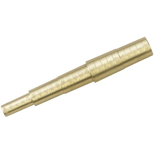 Le BRASS CHOKE GAUGE de GALAZAN est un outil en laiton de 12,7 cm qui mesure facilement le choke de tes fusils de chasse, avec des marquages clairs.