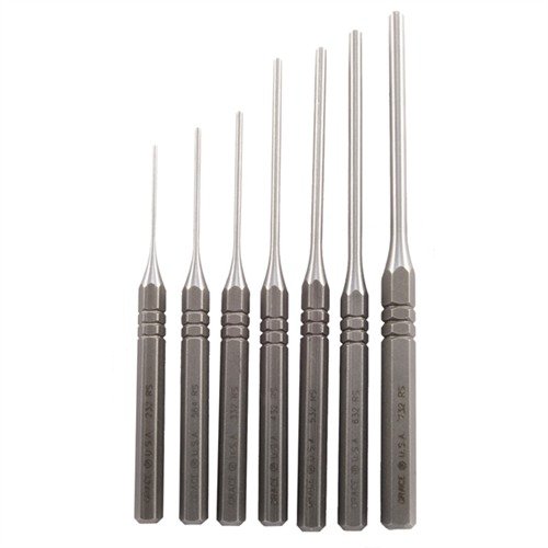 Le set de 7 STEEL ROLL PIN PUNCHES de GRACE USA est en acier carbone trempé, offrant durabilité, précision et une prise en main confortable pour un travail efficace.