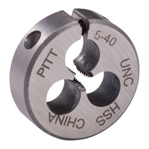 Les WIRE GAUGE CARBON DIES de Brownells sont en acier carbone, durables et précis pour le filetage, avec un diamètre de 13/16