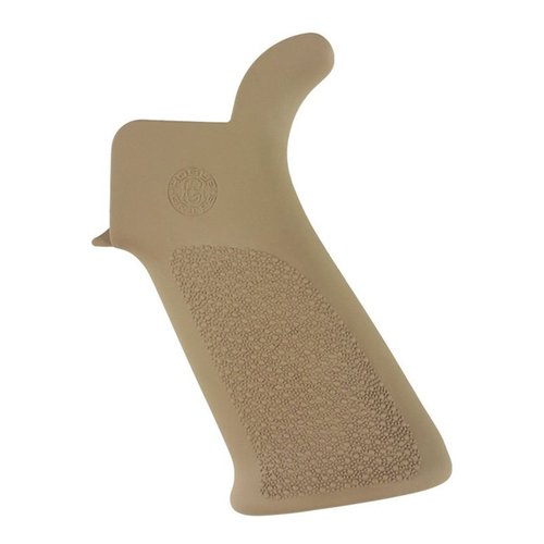 Le grip Hogue Beavertail en caoutchouc surmoulé pour AR-15/M16 offre confort, texture antidérapante et absorption des chocs pour une prise en main optimale.