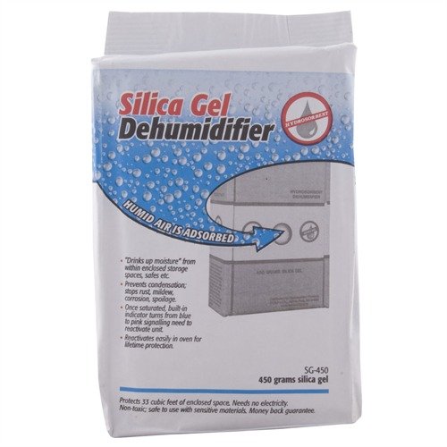 Les SILICA GEL PAKS absorbent l'humidité, prévenant la rouille et les dommages. Idéal pour protéger tes armes et équipements dans les coffres et armoires.