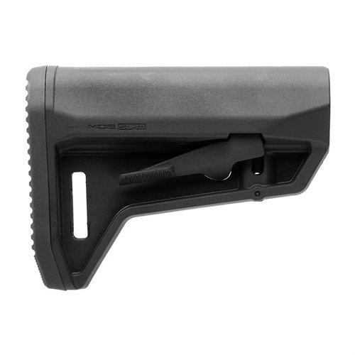 Le MOE SL-M Carbine Stock est léger, compact, avec un pad en caoutchouc antidérapant et un levier de réglage ambidextre, idéal pour les transitions rapides.