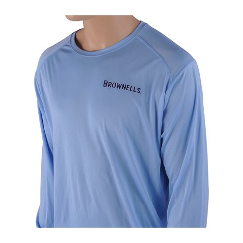 Protège-toi du soleil avec la chemise longue ISLANDER de Brownells, offrant 50 SPF, en polyester microfibre, anti-microbien et résistant aux plis.