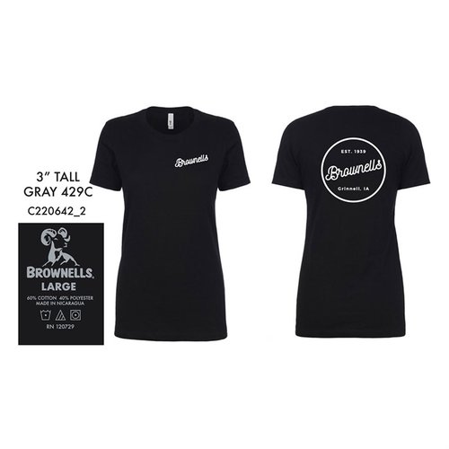 Affiche ta fierté Brownells avec notre T-Shirt Heritage pour femmes, disponible en tailles XS à 3XL et dans plusieurs styles différents!