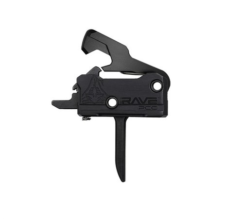 RAVE PCC TRIGGER WITH ANTI-WALK PINS - RISE ARMAMENT RAVE PCC DROP-IN FLAT TRIGGER WITH ANTI-WALK PINS BLACK