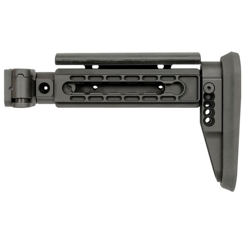 Le AK ALPHA SERIES FOLDING STOCK de MIDWEST INDUSTRIES offre une construction robuste, un mécanisme de pliage, et un confort ajustable pour tous les utilisateurs.