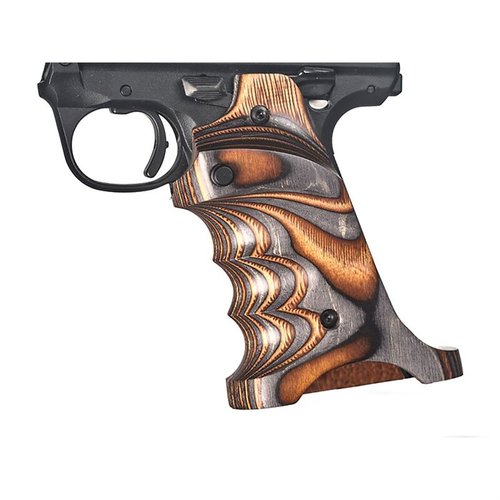 Les grips en laminé pour Ruger Mark IV 22/45 offrent un meilleur maintien grâce à leur repose-pouce, repose-talons et rainures pour les doigts, tout en étant fabriqués avec précision.
