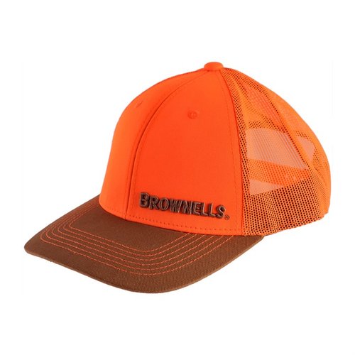 La casquette PRIME, avec sa couronne orange fluo pour la sécurité et sa visière marron, te permet de rester visible tout en affichant fièrement le logo Brownells.