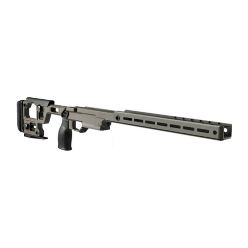 Le châssis Solus Competition pour Remington 700 SA offre une modularité optimale, des surfaces de lit V-Block et des options d'ajustement ergonomiques pour une précision maximale.