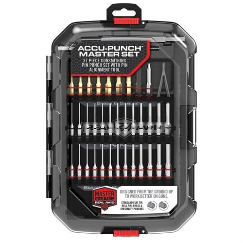 Le ACCU-PUNCH MASTER SET de REAL AVID te permet de modifier tes armes avec précision grâce à ses outils en acier durci et son Pin Alignment Tool pour un alignement facile.