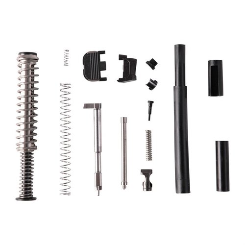 Le kit de pièces pour Glock 17 inclut un firing pin en billet, parfait pour compléter ou rénover ton slide avec des pièces de qualité et un ajustement parfait.