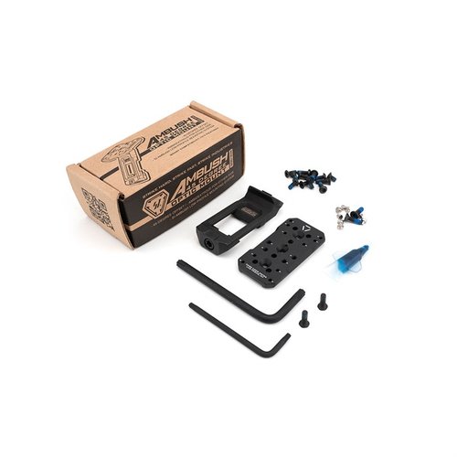 Le montage AMBUSH 45-DEGREE de STRIKE INDUSTRIES est léger, robuste et compatible avec plusieurs optiques, idéal pour ta configuration de tir.