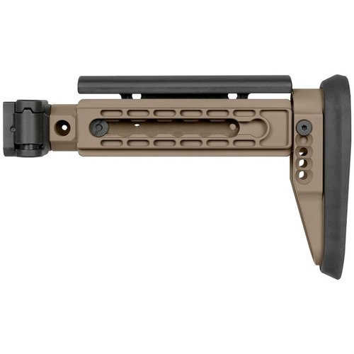 Le AK ALPHA SERIES FOLDING STOCK offre une conception robuste, réglages confortables et une compatibilité avec les systèmes modernes, parfait pour ton arme.