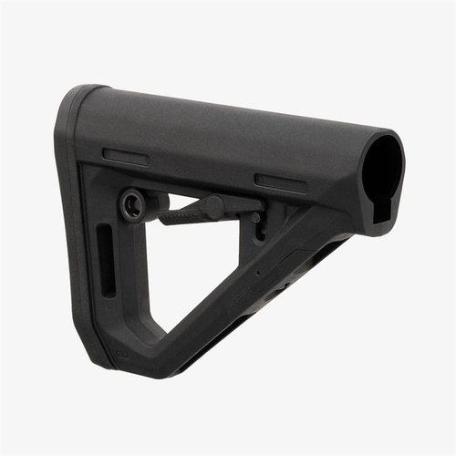 Le DT Carbine Stock de MAGPUL offre un ajustement facile, une durabilité accrue, un verrouillage automatique et une compatibilité avec les tubes Mil-Spec.