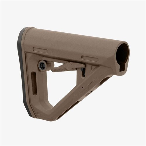 Le DT Carbine Stock de MAGPUL offre un ajustement facile, une durabilité accrue et une compatibilité avec les tubes Mil-Spec pour un confort optimal.