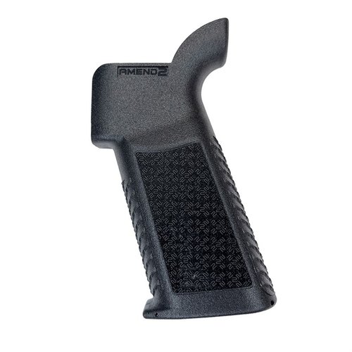 Le grip Amend2 PG-E offre une texture agressive, un design slim et un angle de prise optimal pour une maniabilité rapide, avec un compartiment de rangement intégré.
