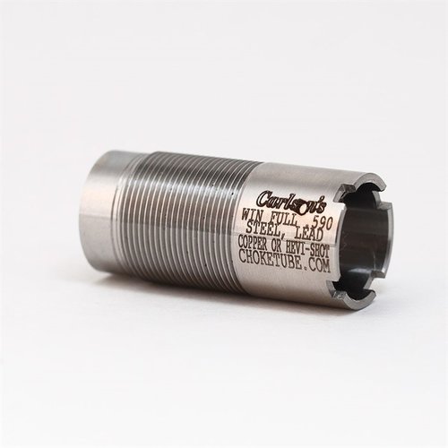 Les chokes en acier inoxydable 17-4 de Carlson's sont compatibles avec plusieurs fusils, garantis à vie et fabriqués aux USA pour des performances optimales.