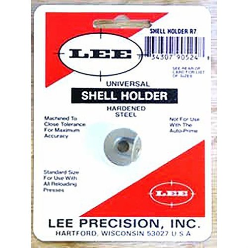 Le Universal Shell Holder R7 est compatible avec la plupart des presses de rechargement, idéal pour un rechargement efficace, mais pas avec le Lee Auto Prime.