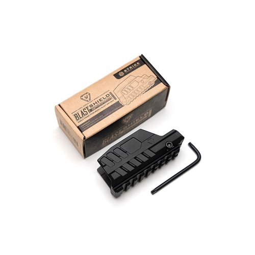 Le Blast Shield pour SMC ALPHA protège ton pouce des brûlures et redirige le souffle, tout en ajoutant un rail Picatinny pour plus d'accessoires.