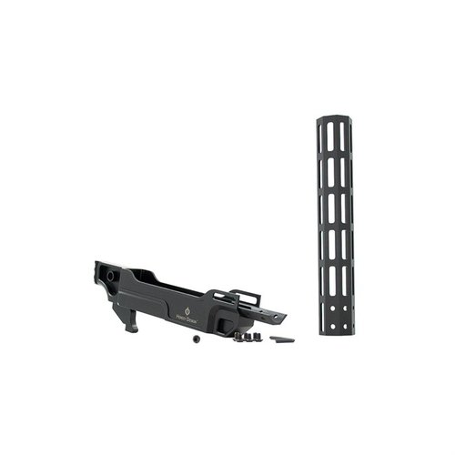 Améliore ton arme avec le châssis Vendetta™ en aluminium léger, rail M-LOK® pour accessoires, compatible avec les poignées AR et garanti à vie.
