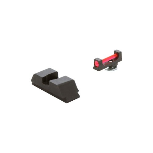 Le RANGE FO SIGHT SET d'AMERIGLO pour Glock offre une visée rapide et précise avec une lame avant en fibre optique rouge, parfaite pour le tir quotidien.