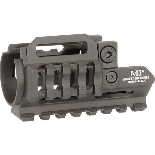 Le MP5K-TRI-RAIL est léger, facile à installer, et offre des rails Picatinny pour accessoires, avec une construction en aluminium durable et une garantie à vie.