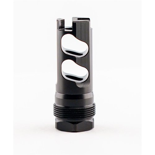 Le DPB Muzzle Brake offre un ajustement parfait pour les montages Plan B, avec un fini nitride pour un meilleur scellement et des caractéristiques compatibles avec Atlas.
