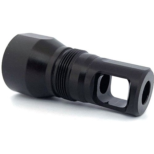 Le BLYAT Muzzle Brake est compatible avec les adaptateurs Atlas, résout les problèmes d'alignement AK, et offre une finition Black Nitride pour un meilleur joint.