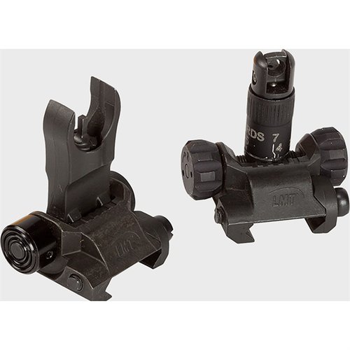 Le kit AR-15 IMPERIAL BUIS offre des viseurs avant et arrière pliables, conçus pour résister à toutes les conditions et atteindre jusqu'à 700 yards.