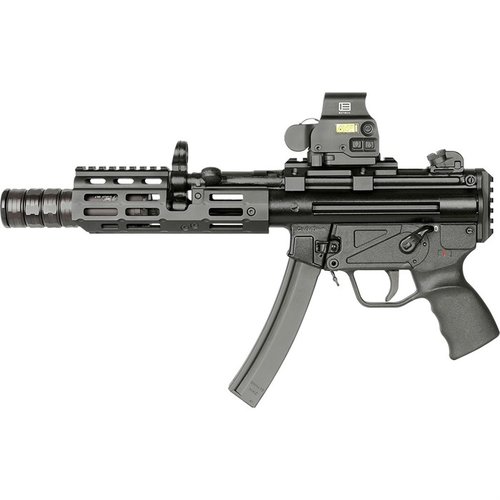 Le SUPPRESSOR M-LOK® Handguard pour MP5 est léger, facile à installer et conçu pour une utilisation avec un suppressor, offrant durabilité et performance.