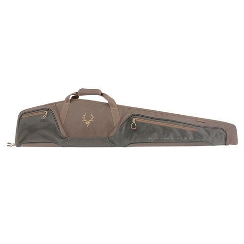 Le HILL COUNTRY II est un étui robuste en 1680D, avec mousse dense, poches zippées et sangle rembourrée, parfait pour protéger ton arme pendant la chasse.