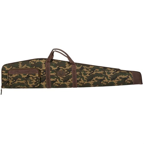 Découvre le Rawhide Classic Rifle Case en toile cirée, alliant style classique et protection moderne, avec doublure en fausse laine et poches de rangement pratiques.